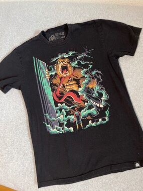 Into The AM Graphic Tee Shirt Medium Donkey Kong Black Moody Skater Grunge